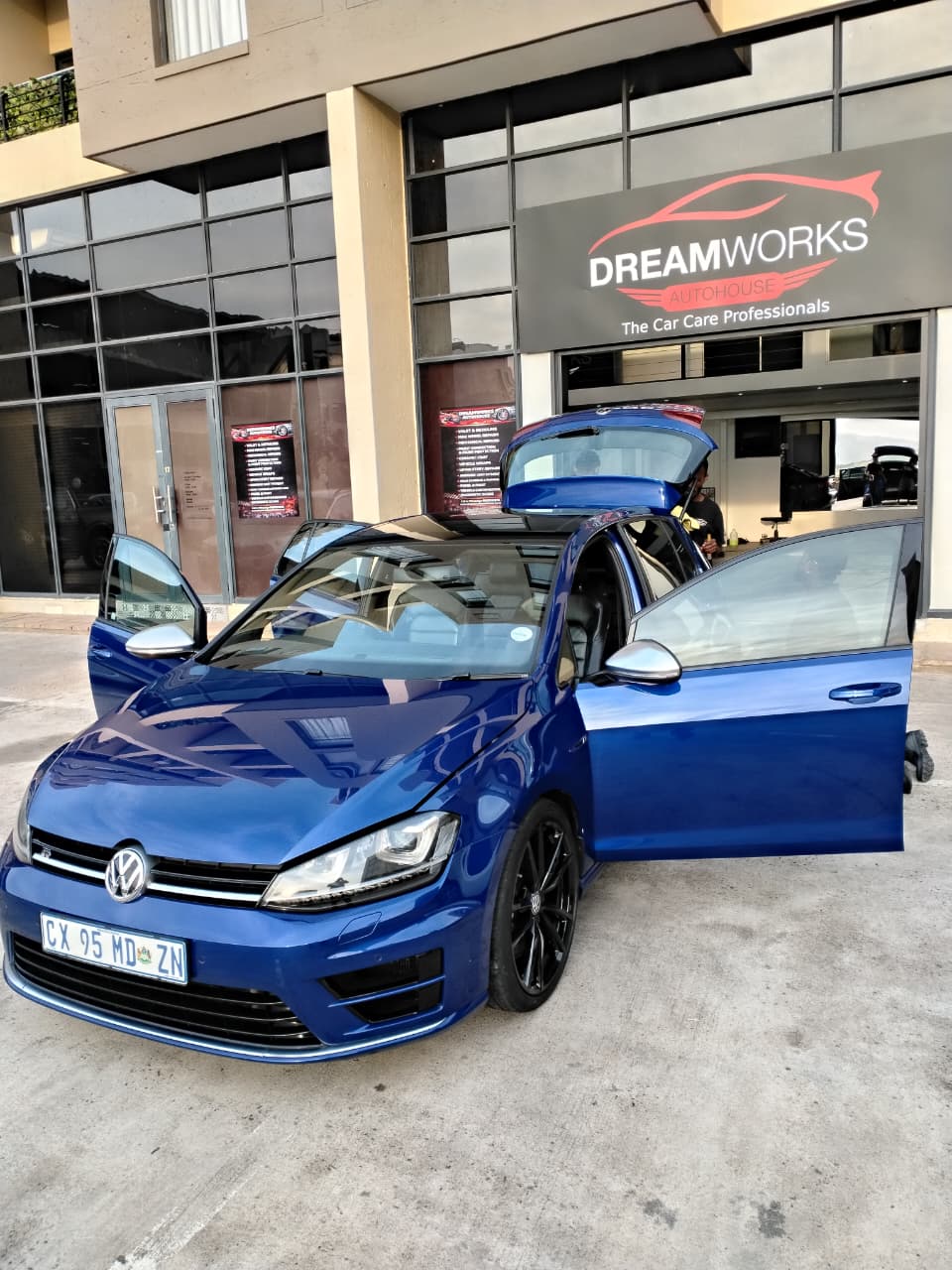 High gloss vehicle finish after professional paint enhancement